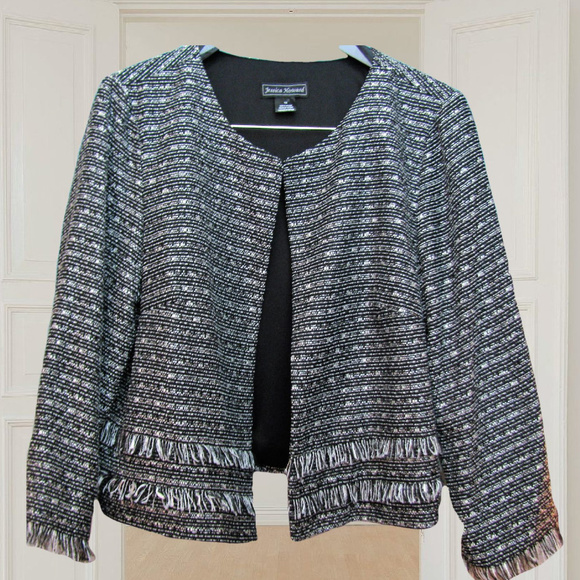 Jessica Howard Waist Jacket NWT Sz 16 Black/white - Picture 1 of 8